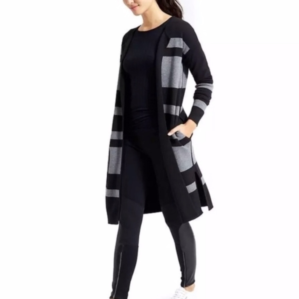 Athleta Reversible Explore Sweater Coat Striped XS